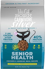Tiki Cat Born Carnivore Silver, Senior Health, Chicken and Herring Meal Recipe, Immune Support with Baked Kibble to Maximize Nutrients, Adult Dry Cat Food for Cats 11+
