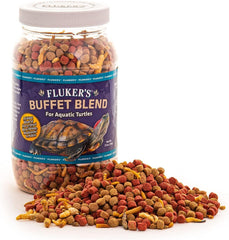Fluker's Buffet Blend Aquatic Formula, Turtle Food with Freeze, Dried Shrimp, Mealworms, and Vitamin Enriched Pellets