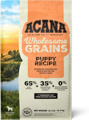 ACANA Wholesome Grains Dry Dog Food, Puppy Recipe, Real Chicken, Eggs and Turkey Dog Food Recipe