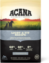 ACANA Adult Dry Dog Food, Light & Fit Recipe, Grain Free Dog Food