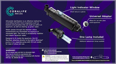 Coralife Aquarium Fish Tank Marine Salt Water Turbo-Twist UV Sterilizer, Mini, For BioCubes
