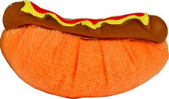 Coastal Pet Products Li'l Pals Plush and Vinyl Hotdog Dog Toy w/ Squeaker, Multicolored, 4.25"