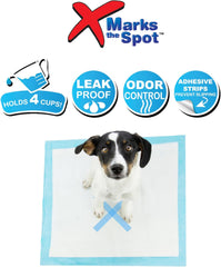 SPOT X Marks The Spot Extra Absorbent Puppy Pads with Adhesive Strips & Pheromones – Attracts Dogs to Center for Training & Potty