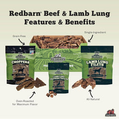Redbarn Pet Products All-Natural Lamb Lung Filets for Dogs - Premium Grain-Free Single Ingredient Dental Treats - Made in USA with No Artificial Ingredients