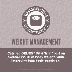 ORIJEN Fit and Trim Dry Cat Food, Grain Free Cat Food for Adult Cats, with WholePrey Ingredients