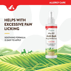NaturVet Aller-911 Anti-Lick Paw Spray for Dogs & Cats – Includes Aloe Vera – Helps Sooth Itchy Paws, Offers Dog & Cat Allergy Support – Helps Discourage Pet Licking – 8 Oz. Spray