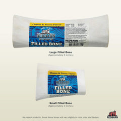 Redbarn Filled Dog Bones, Natural Long-Lasting Dental Treats; Suitable for Aggressive Chewers(Cheese N' Bacon)