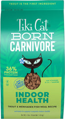 Tiki Cat Born Carnivore Indoor Health Dry Cat Food, Trout & Menhaden Fish Meal