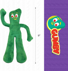 Multipet Gumby Dog Plush Toy - Squeaky Toy for All Dogs - Extra Soft Plush w/ Flexible Legs & Arms - Stuffed Animal for Cuddling & Playing - Cute Dog Pet Toy (9", Green)