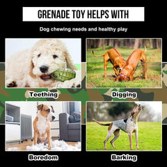O.G.B. Operation Good Boy Durable Grenade Dog Toy - Patriotic Military Gear Inspired Chew Toy - Durable,Teething, and Interactive Play, Stuffable with Treats
