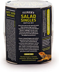 Fluker's Salad Singles All Natural Reptile Mix, Just Add Water, Each Pack Makes 2 oz of Food, for Bearded Dragons and Other Herbivores/Omnivores, 3,Pack 0.65 oz