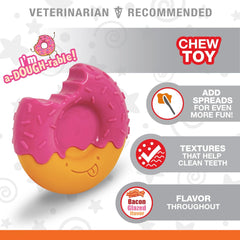 Nylabone Donut Power Chew Toy for Dogs, Dog Toys for Aggressive Chewers, Bacon Glazed Flavor