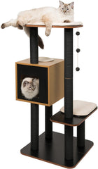 Vesper Cat Tree, High Base, Oak, 52063, 56 x 56 x 81.5 cm (22 x 22 x 32 in)