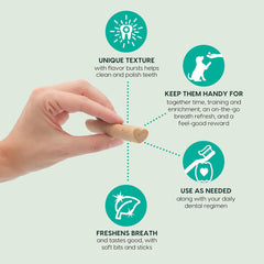 ARK NATURALS Breath Bursts Brushless Toothpaste, Dog Dental Sticks for Large Breeds, Unique Texture Helps Clean Teeth & Freshen Breath, Peppermint