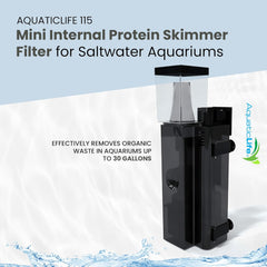 Aquatic Life 115 Mini Internal Protein Skimmer/Filter for Saltwater Aquariums, 30 Gallon, Perfect for Small, Nano Tanks