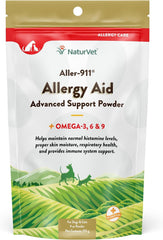 NaturVet Aller-911 Advanced Allergy Aid Formula Powder Plus Antioxidants for Dogs and Cats, 9 oz Powder, Made in The USA