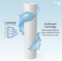 Aquatic Life 10-Inch Sediment Pre-Filter, Aquarium RODI Reverse Osmosis Deionization Water Filter Replacement Cartridge, 5-Micron.