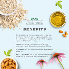 Richard’s Organics Moisturizing Shampoo for Dogs – Pet Shampoo with Oatmeal, Echinacea, Sweet Almond Oil to Soothe/Protect Dry, Itchy, Inflamed Skin