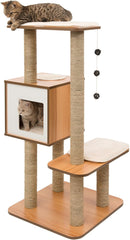 Vesper Cat Tree, High Base, Oak, 52063, 56 x 56 x 81.5 cm (22 x 22 x 32 in)