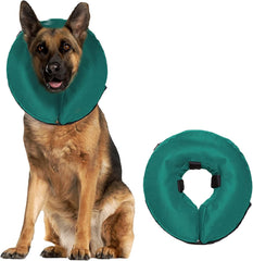 ZenPet Protective Inflatable Recovery Collar for Dogs and Cats (Teal) - Soft Pet Cone