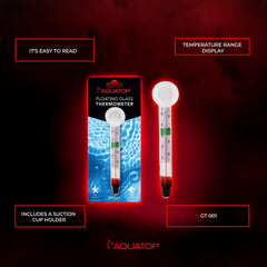 Aquatop® Floating Glass Thermometer w/Suction Cup Mount