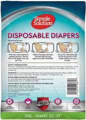 Simple Solution True Fit Disposable Dog Diapers for Female Dogs | Super Absorbent with Wetness Indicator | XXL | 12 Count