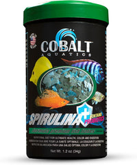 Cobalt Aquatics Spirulina Flakes with Blue Flakes, 1.2 oz - Premium Fish Food for Health & Vitality - Perfect for Freshwater & Marine Aquariums