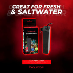 Aquatop Mantis Mini Aquarium Heater – Fully Submersible for Nano Tanks Up to 3 Gallons, Preset 77°F Thermostat, Heat-Resistant Design