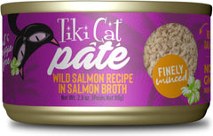Tiki Cat Luau Pâté, Wild Salmon Recipe in Salmon Broth, Grain-Free Balanced Nutrition Wet Canned Cat Food, for All Life Stages