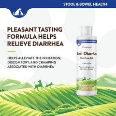 NaturVet Anti-Diarrhea Liquid Pet Supplement Plus Kaolin – Helps Alleviate Discomfort, Cramping, Irritation from Diarrhea for Dogs, Cats – Great Taste – 8 Oz.