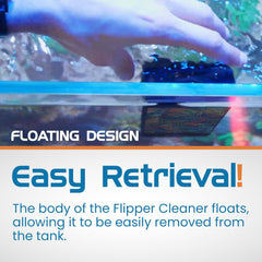 Flipper Cleaner FL!PPER Flipper EDGE Limited Edition Floating Magnetic Aquarium Cleaner | 2-In-1 Dual Blade Scrubber & Scraper Fish Tank Cleaner Tools for Efficient Cleaning & Acrylic Surface Maintenance
