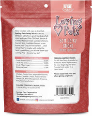 Loving Pets - Soft Chew Jerky (Stick-Shaped, Chicken, Bacon & Cheese Recipe) USA Made Dog Treats