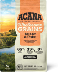 ACANA Wholesome Grains Dry Dog Food, Puppy Recipe, Real Chicken, Eggs and Turkey Dog Food Recipe
