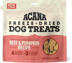 ACANA Singles Freeze Dried Dog Treats, Limited Ingredient Grain Free Beef & Pumpkin Recipe
