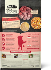 ACANA Wholesome Grains Dry Dog Food, Red Meat and Grains, Gluten Free, Beef, Pork, and Lamb Recipe