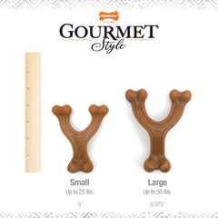 Nylabone Gourmet Style Wishbone Strong Chew Toy for Dogs, Bacon Flavor