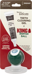 TropiClean Enticers Kong Dental Ball Kit for Medium Dogs | Teeth Cleaning Gel | Smoked Beef Brisket Flavor |