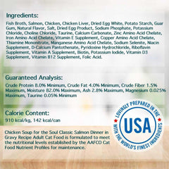 Chicken Soup for the Soul All Natural Premium Adult Wet Cat Food, Real Meat First Ingredient, No By-Products, Artificial Colors, Flavors or Preservatives, Salmon Shreds Dinner, 5.5oz (Pack of 24)