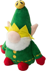 Snugarooz Holiday Elf The Gnome 8" Plush Dog Toy with Repair Patch - Squeaky, Crinkle Toy for Dogs - Festive Holiday Fun for Small to Medium Dogs