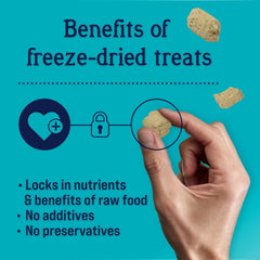 Miracle Corp - Stewart Freeze Dried Dog Food Topper, PuffTops, Bacon, Chicken, Apple & Kale, 3.5 Ounce Resealable Pouch, Flavor Enhancing Meal Topper or Dog Treat, Made in USA