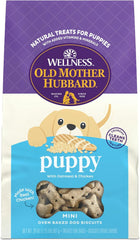 Old Mother Hubbard Wellness Puppy Dog Biscuits, Natural, Training Treats for Puppies, Oatmeal & Chicken Flavor, Mini Size, (20 Ounce Bag)