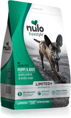 Nulo Puppy & Adult Freestyle Limited Plus Dry Dog Food: All Natural Ingredient Diet For Digestive & Immune Health - Allergy Sensitive Non Gmo Alaska Pollock & Lentils Recipe