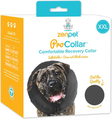 ZenPet Protective Inflatable Recovery Collar for Dogs and Cats - Soft Pet Collar Does Not Block Vision E-Collar - Designed to Prevent Pets from Touching Stitches, Wounds and Rashes