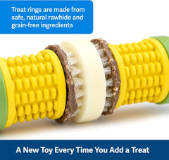 PetSafe Busy Buddy Cravin’ Corncob Dog Toys – Treat Ring Holding Chew Toy – BPA Free Rubber – Butter Scented – Interactive Pet Puzzle for Boredom or Separation Anxiety – Small to MediumDogs