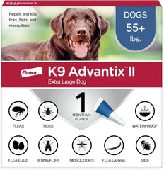 K9 Advantix II Dog Vet-Recommended Flea, Tick & Mosquito Treatment & Prevention | 1-Mo Supply