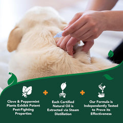 HERO PET Vet's Best Natural Flea and Tick Drops for Dogs – Natural Topical Flea Prevention with Certified Essential Oils – Plant-Based Spot-On Treatment for Large Dogs – Pest Control – 4 Month Supply
