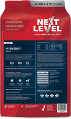 Next Level Super Premium Dog Food – HI-Energy – Dry Kibble for Adult Dogs of All Breeds – 24% Protein. Beef, Chicken, Pork & Fish Meal Proteins & Gluten Free Grains for Active Sporting Dogs 40 lb