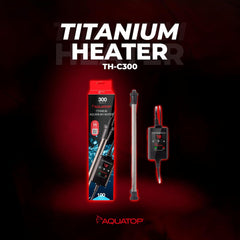 Aquatop Titanium Heater with Digital Controller – Fully Submersible - Up to 100 Gal – Adjustable 68-92°F – Durable Heater for Fresh & Saltwater
