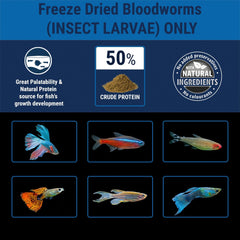 Tetra BloodWorms, Freeze-Dried Food for Freshwater and Saltwater Fish, Seafood (Pack of 1)