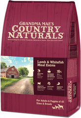 Grandma Mae's Country Naturals Dry Dog Food, Lamb, Whitefish & Brown Rice, Slow Cooked & Nutrient Dense, Made in USA, 14 LB Bag